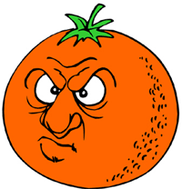 angry and negative orange