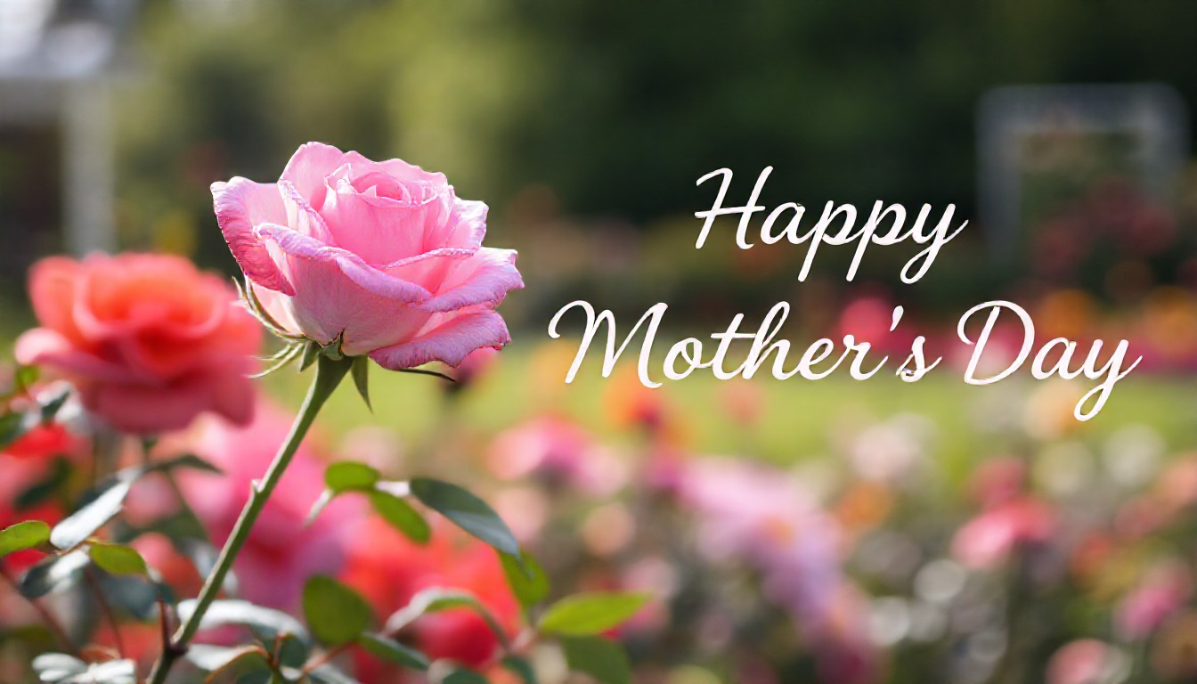 beautiful rose with words happy mother's day