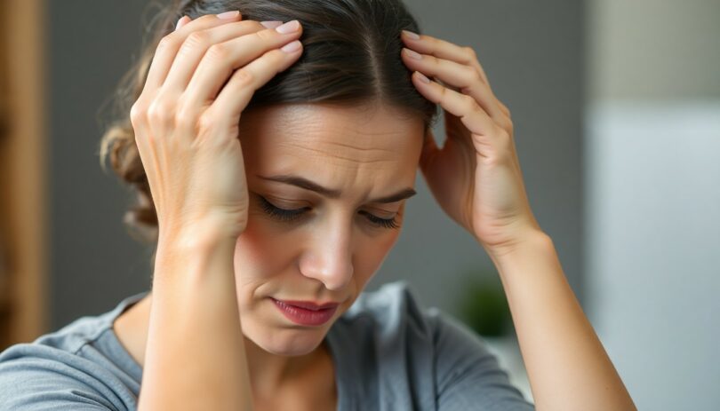 woman with headache related to stress