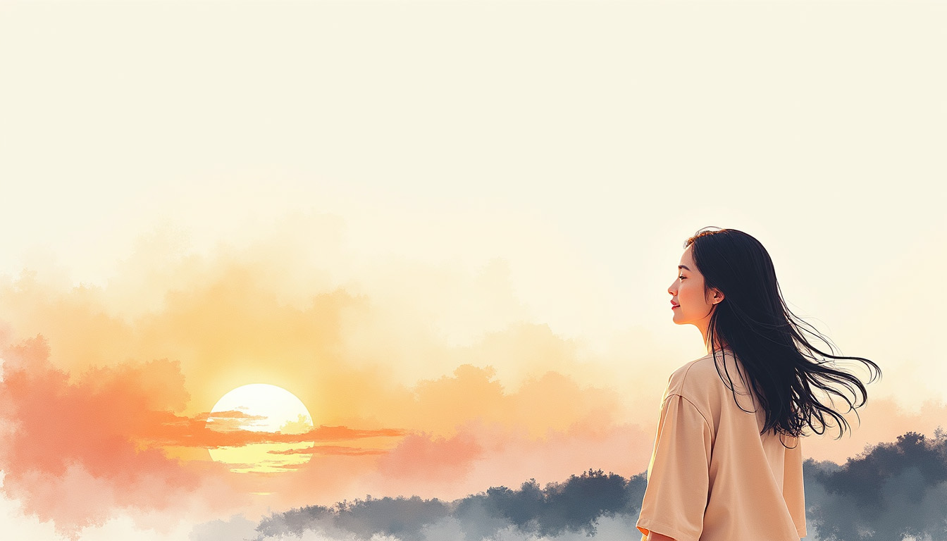 woman sun bathing sunrise