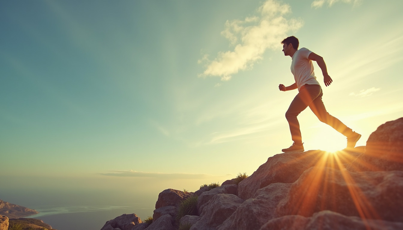 man taking a step forward