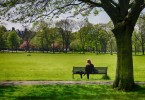 sitting alone in the park