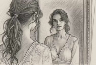 looking in mirror