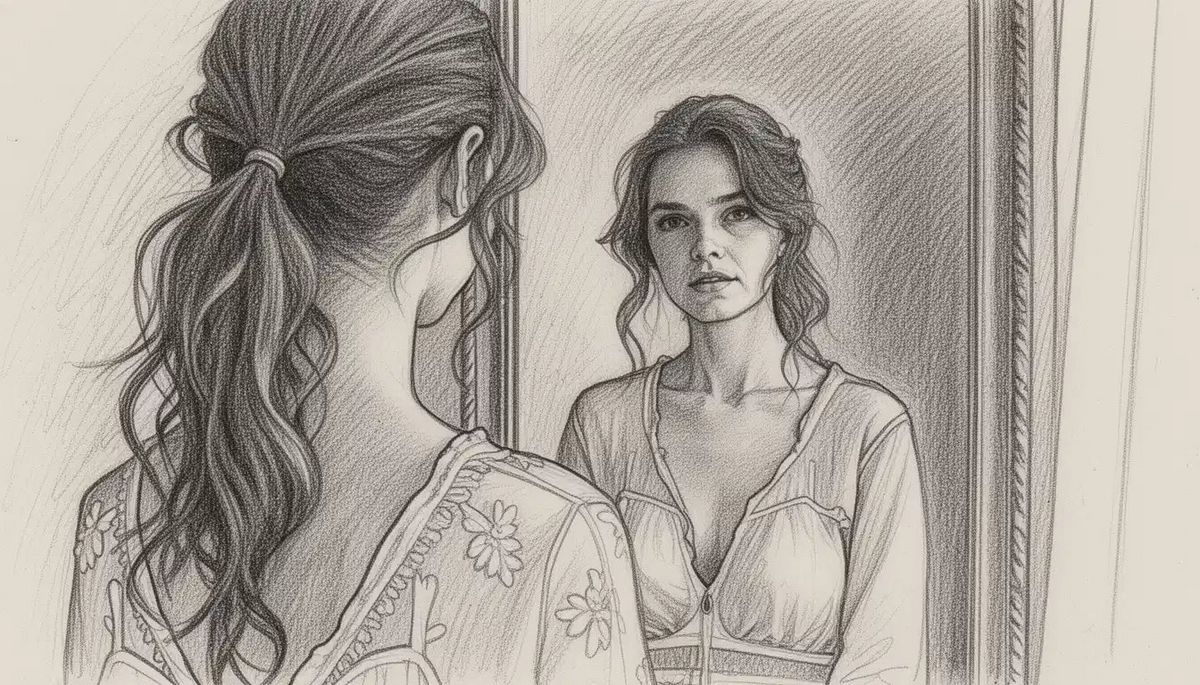 looking in mirror