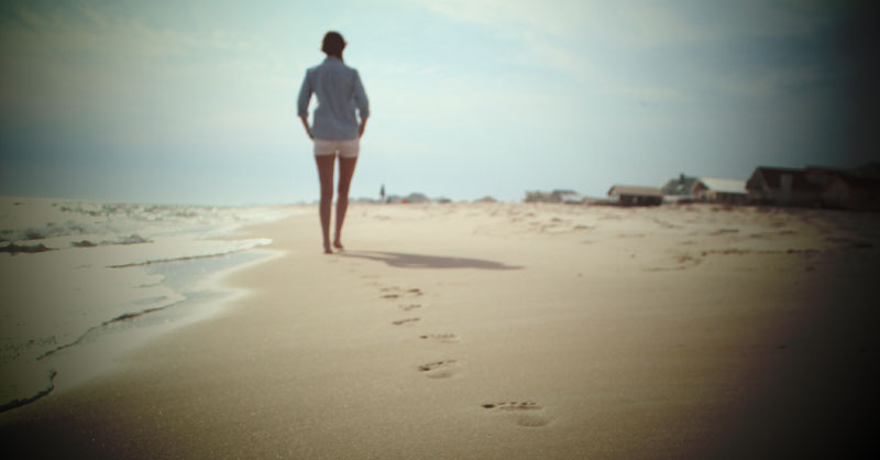 walking on beach
