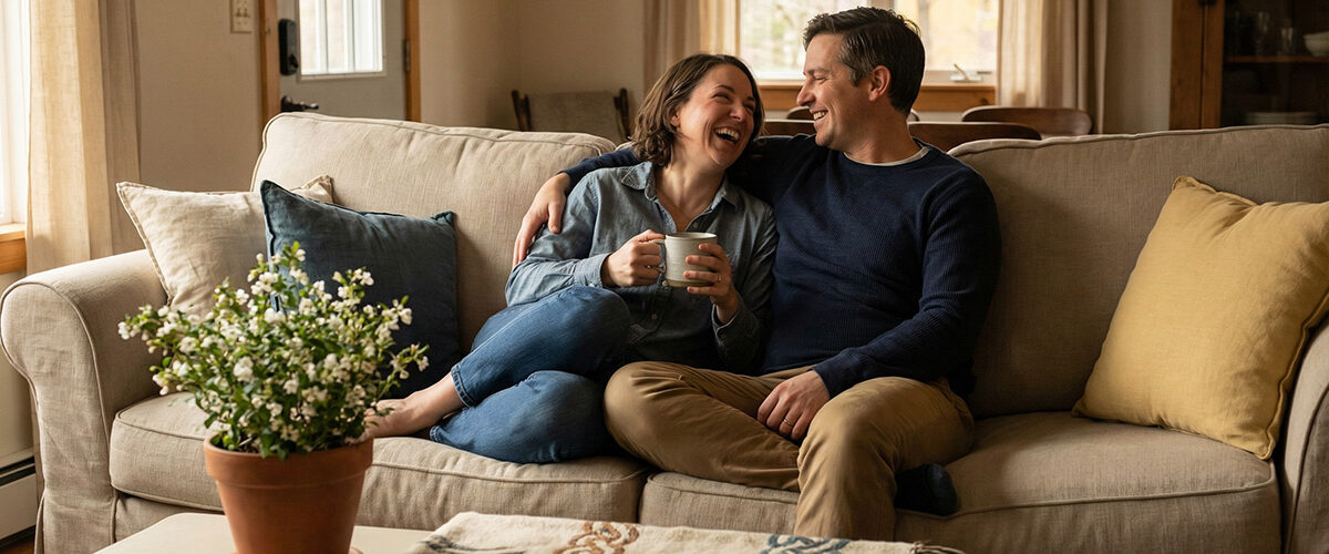 happy couple smiling