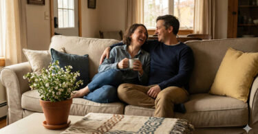 happy couple smiling