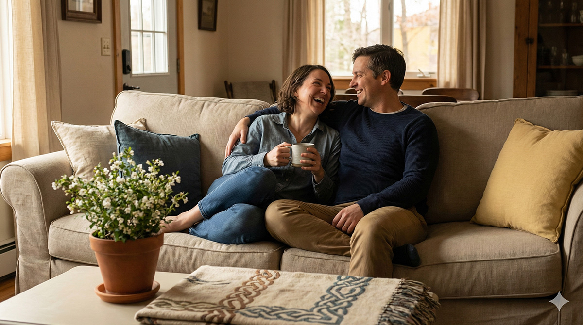 happy couple smiling