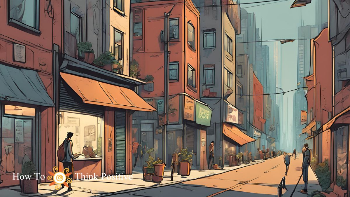 walking in busy street