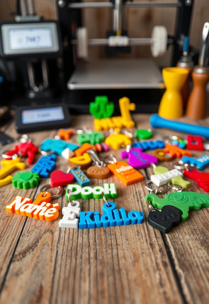 3D Printed Toppers: 10 Ways to Upgrade Your DIY Projects! - 6. Personalized Keychains