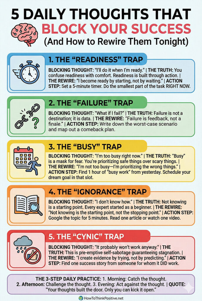 5 daily thoughts block success infographic pin